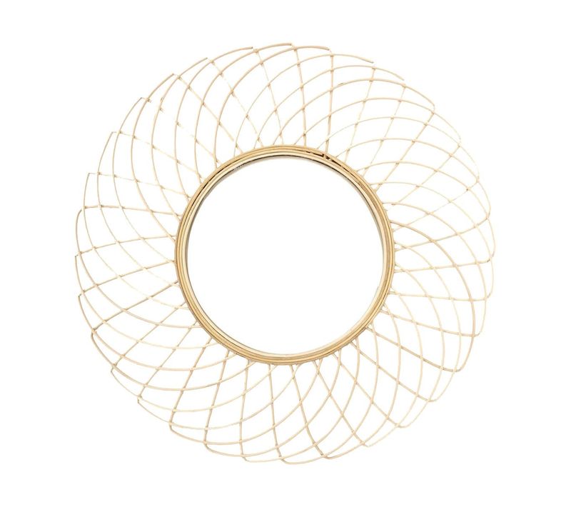 Miroir Rond Déco Rosace En Bambou D.90cm - Ringa