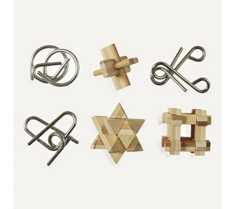 Coffret 6 Casse-tête En Bois Et Métal - Clever