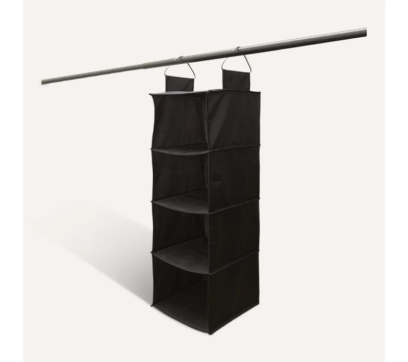 Etagère Pliable Souple à Suspendre En Tissu Gris 4 Casiers - Kenon