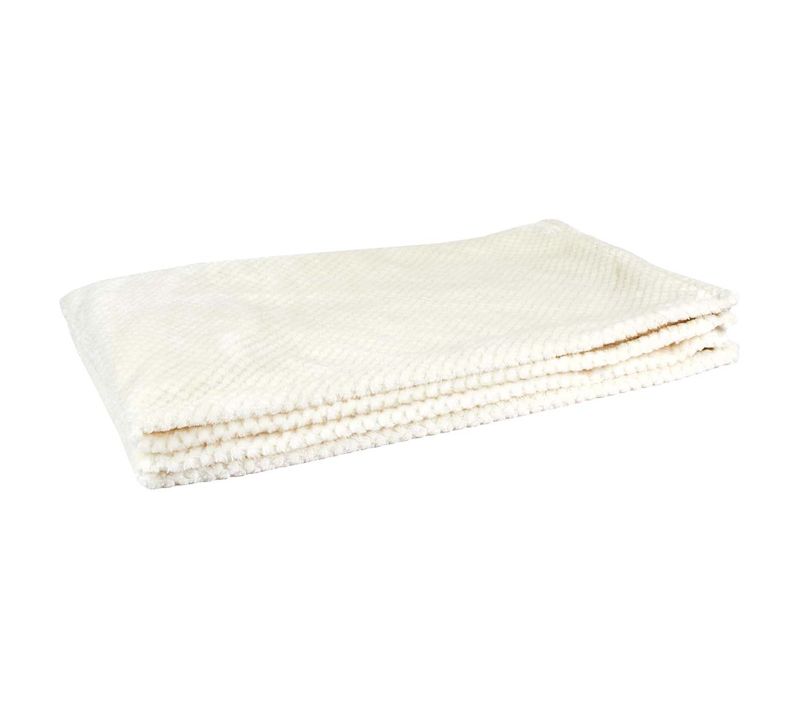 Plaid Ultra Doux 120x150cm Nid D'abeille Crème - Gaya