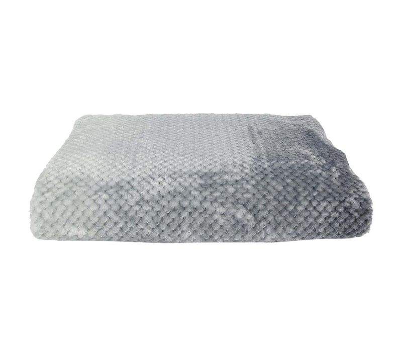 Plaid Ultra Doux 150x200cm Nid D'abeille Dégradé Gris Blanc - Gaya