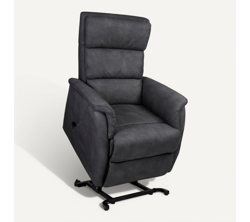 Fauteuil Relax Releveur Tissu Polyester Imitation Cuir Gris Foncé - Millor