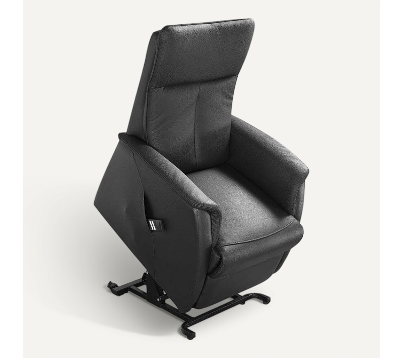 Fauteuil Modèle M Relax Releveur En Cuir Vachette Noir - Plegar
