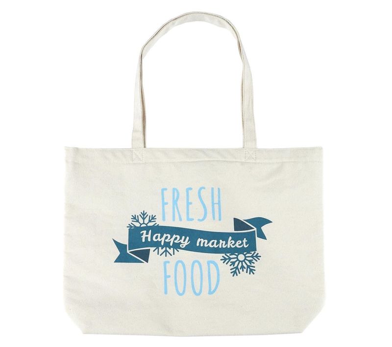 Sac De Courses Isotherme Blanc (75l) Avec Fermeture Zippée Et Message "fresh Good" - Frisca
