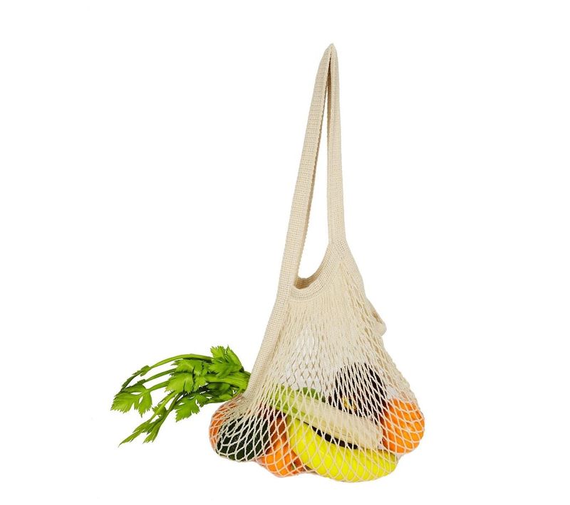 Filet à Provisions Réutilisable Blanc Avec Message "green Spirit"  + Pochon - Ecofil