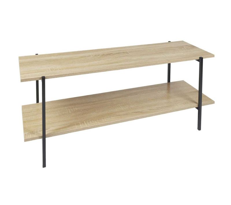 Banc TV 2 Plateaux Métal Et Aspect Bois - Dara