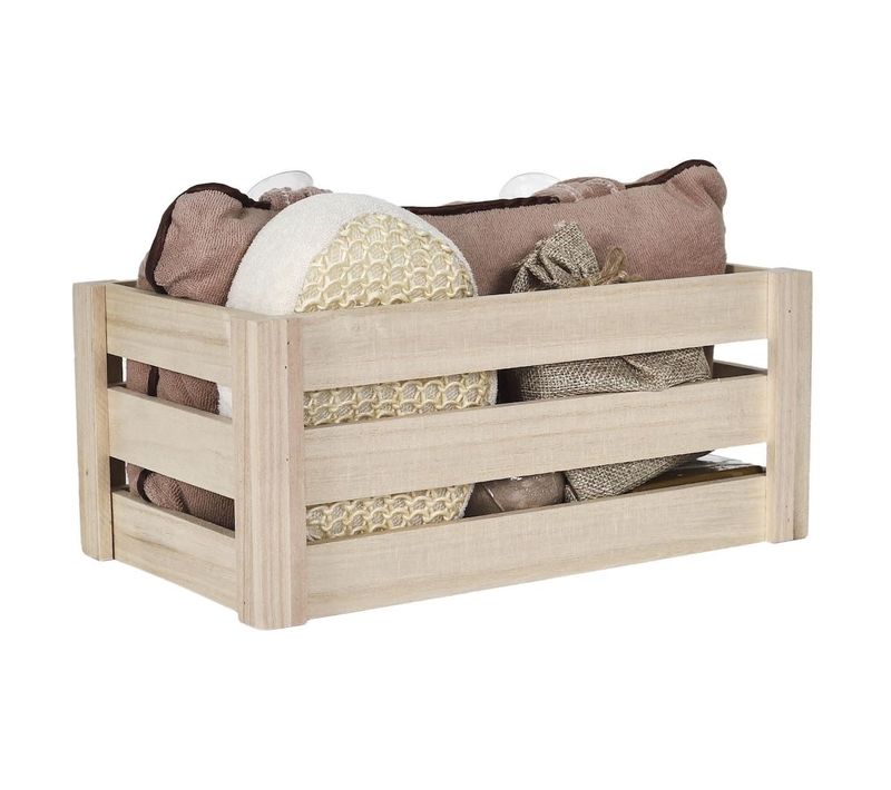 Coffret Bois Bain 5 Pièces "terre D'orient" Parfum Rose Et Miel -