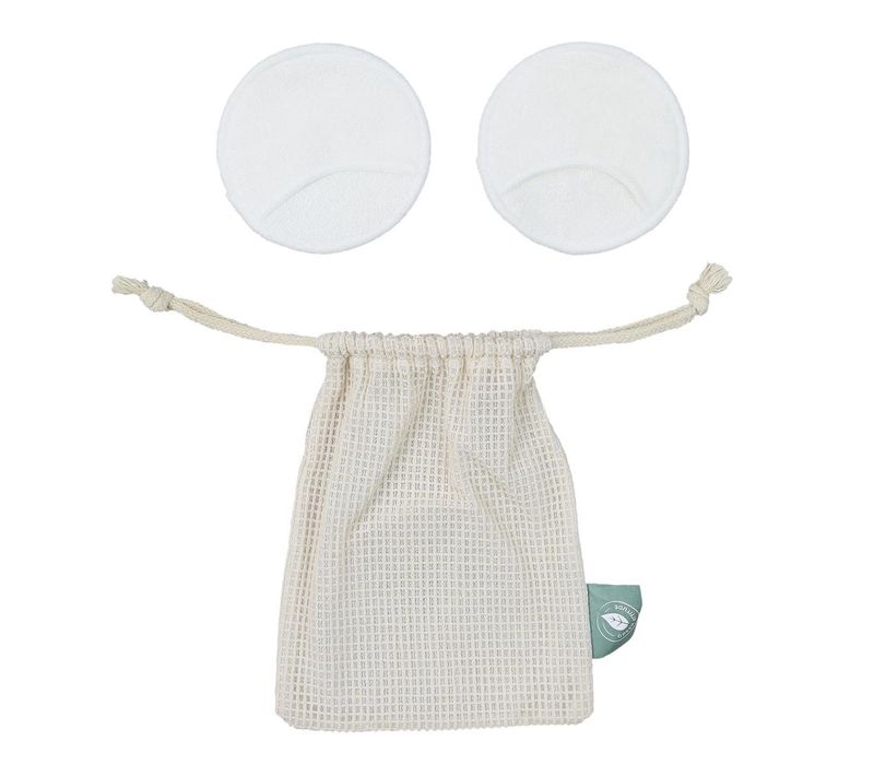 2 Disques De Démaquillage Réutilisables Et Lavables En Bambou -