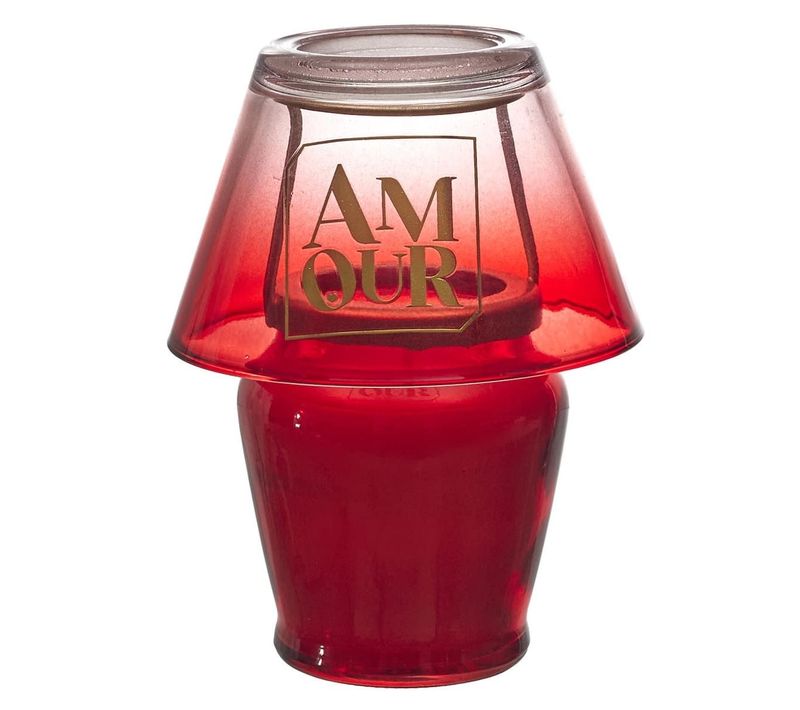 Bougie Parfumée En Forme De Lampe D'amour (h12,5 Cm) Senteur Rêve Poudré -