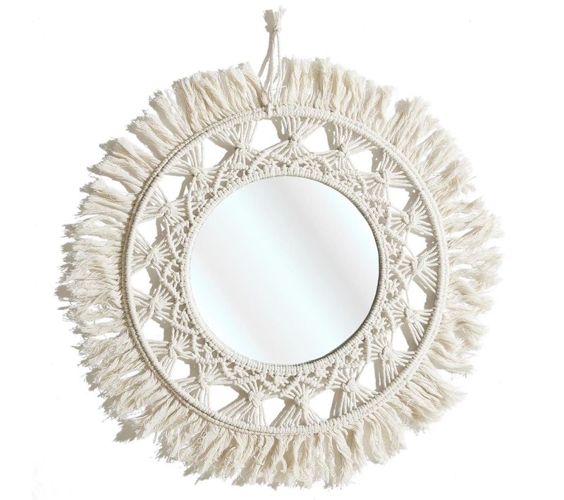 Miroir Mural Rond Style Bohème (ø55 Cm) -