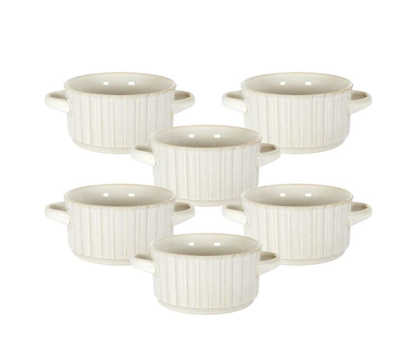 Set De 6 Bols à Soupe Beiges En Céramique (ø13,5cm) - Shelly