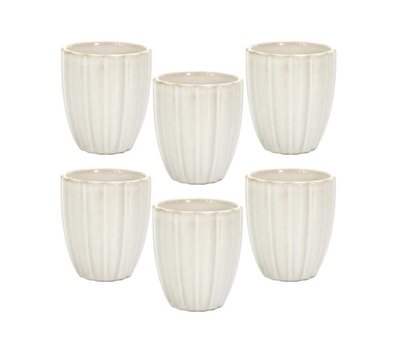 Set De 6 Tasses à Expresso Beiges En Céramique (12cl) - Shelly