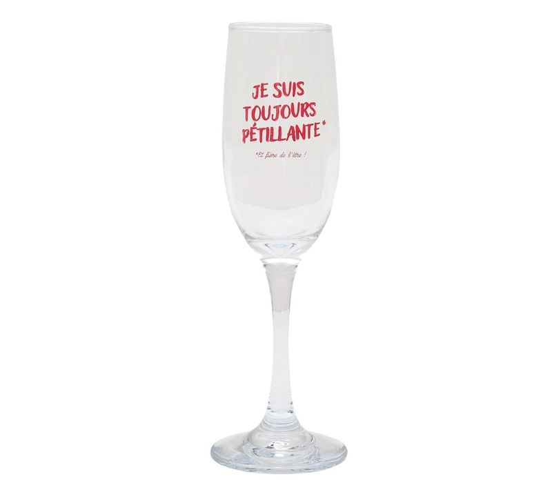 Flute à Champagne 15 cl Avec Message Rose Esprit Girl Power -