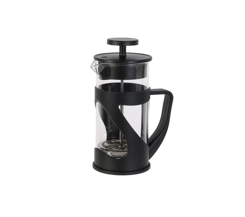 Cafetière à Piston 35cl En Verre Et Plastique Noir Pour 3 Tasses -