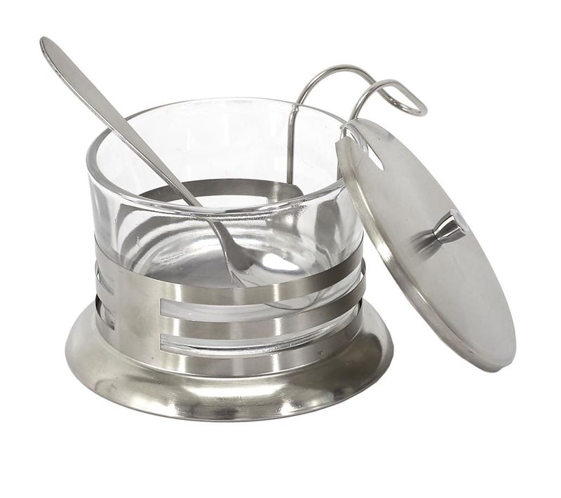 Distributeur De Parmesan 20cl En Verre Et Inox Avec Sa Cuillère -