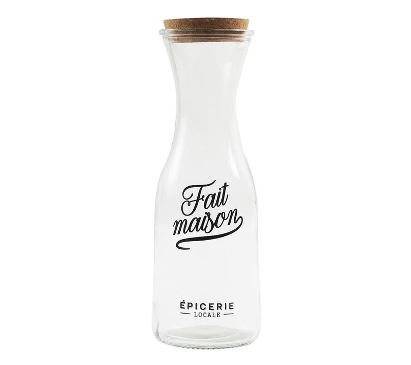 Carafe Bistrot 1l En Verre Avec Couvercle En Liège