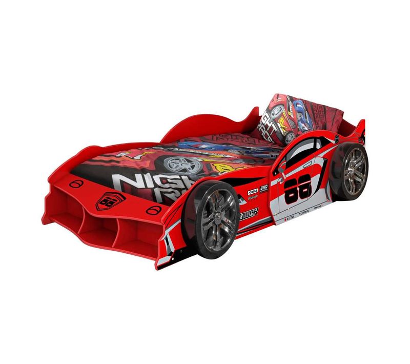 Lit Voiture De Course 90x200cm Rouge - Formula Red