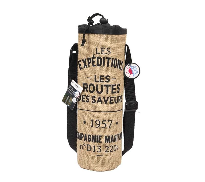 Sac Bouteille Isotherme Marron De 1,5l Avec Message -