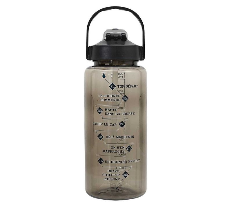 Bouteille De Transport 2l Noir Fumé En Plastique Avec Messages De Motivation