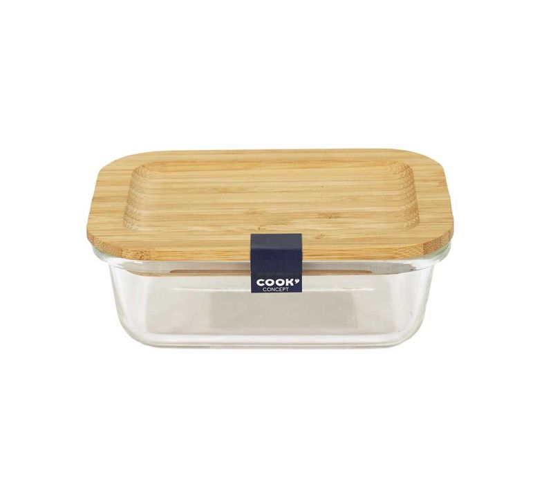 Lunch Box 32cl En Verre Avec Couvercle En Bambou