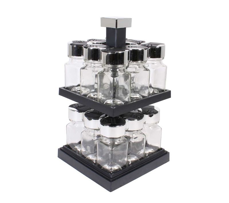 Carrousel Tournant à Épices Avec 16 Pots En Verre -