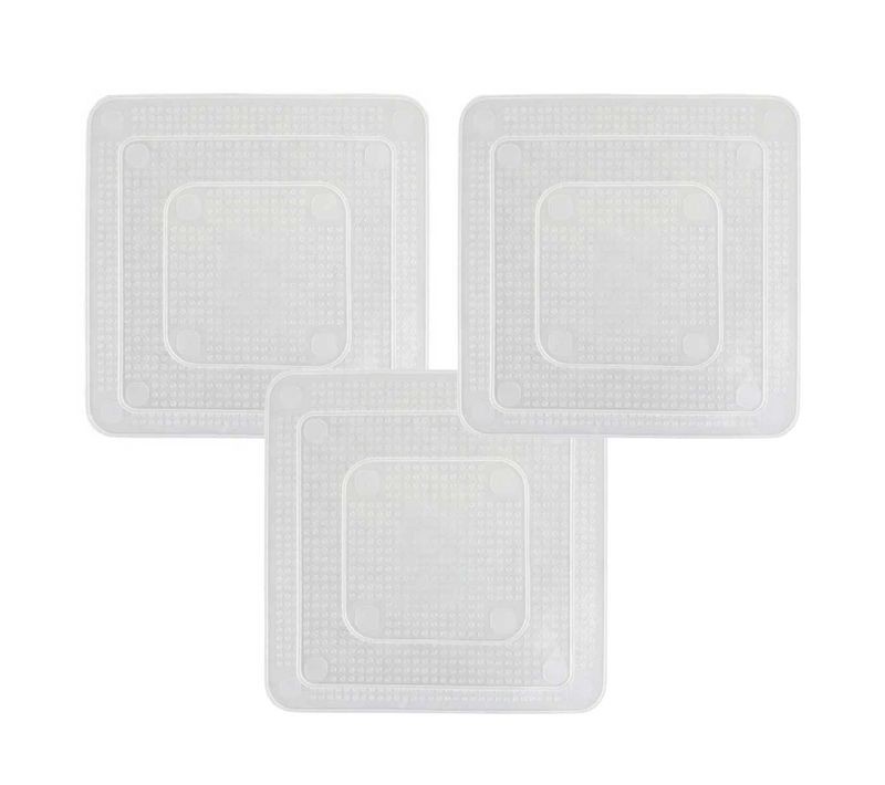 Pack De 3 Couvercles En Silicone Extensibles Carrés 3 Tailles 9,5 Cm - 14 Cm - 19 Cm -