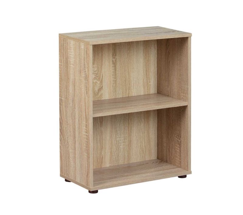 Etagère Bibliothèque 2 Niveaux Effet Bois Finition Sonoma - Leo