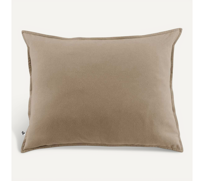 Taie D'oreiller 50x70cm En Flanelle De Coton Unie Coloris Ficelle - Hedda