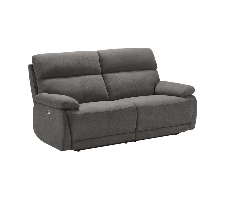 Canapé Relax Électrique 2,5 Places Tissu Polyester Gris Foncé - Miguel