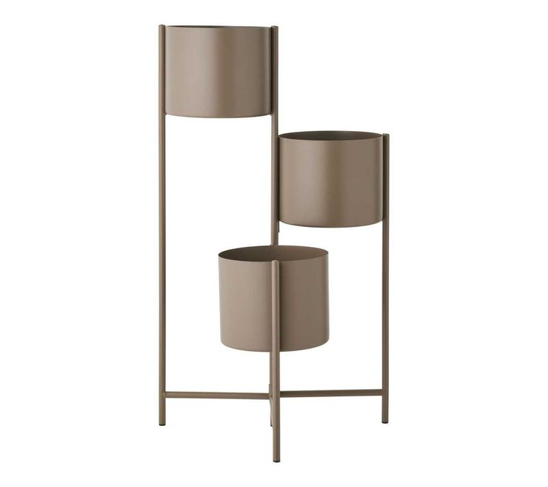 Trépied Cache-pot En Métal Taupe - Maden