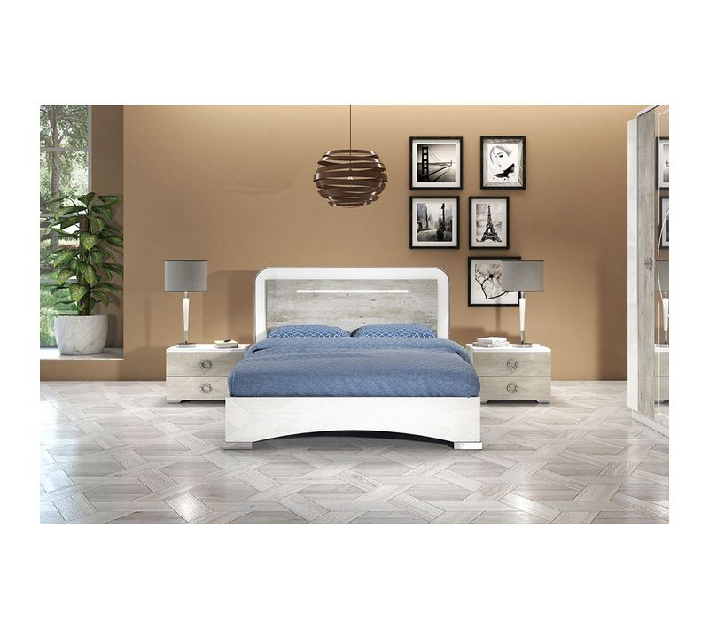 Ensemble Lit 160x200cm + 2 Chevets - Goya