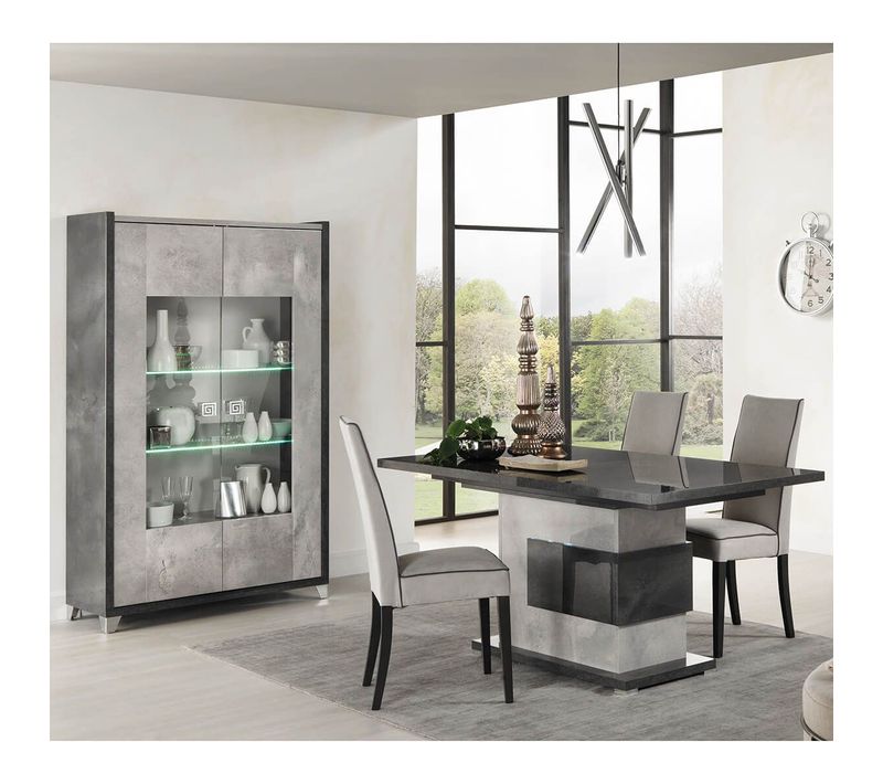 Ensemble Vitrine 2p + Table De Repas à Pied Central - Hoffman