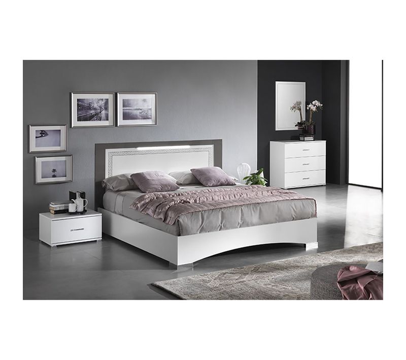 Fadily - Chambre 160x200cm Avec Commode Et Chevets