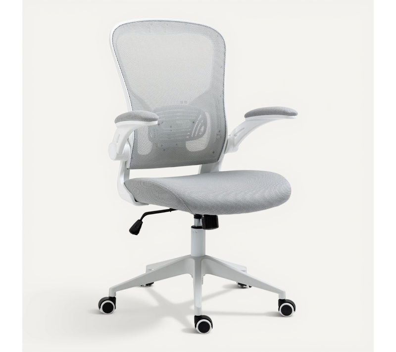 Fauteuil De Bureau En Maille Gris Avec Accoudoirs Réglables - Helix