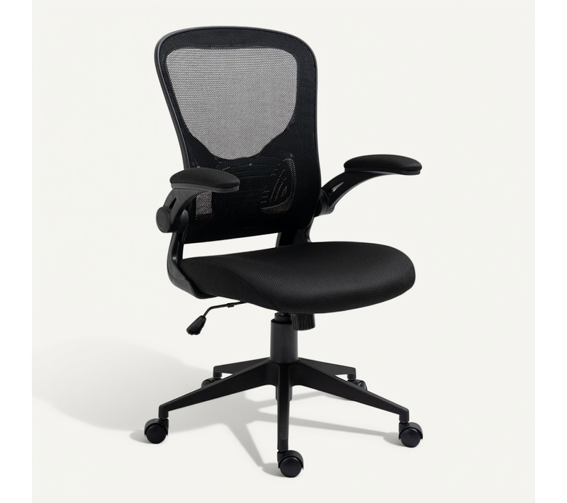 Fauteuil De Bureau En Maille Noir Avec Accoudoirs Réglables - Helix