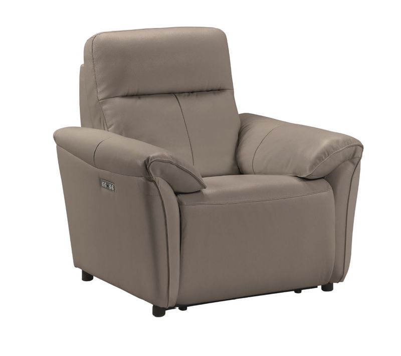 Fauteuil Relax Electrique Cuir Gris éléphant - Mazaro