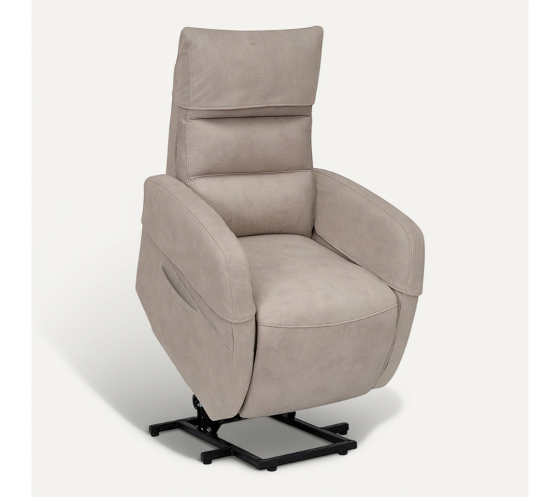 Fauteuil Relax Releveur Tissu Polyester Imitation Cuir Beige - Nymphaea