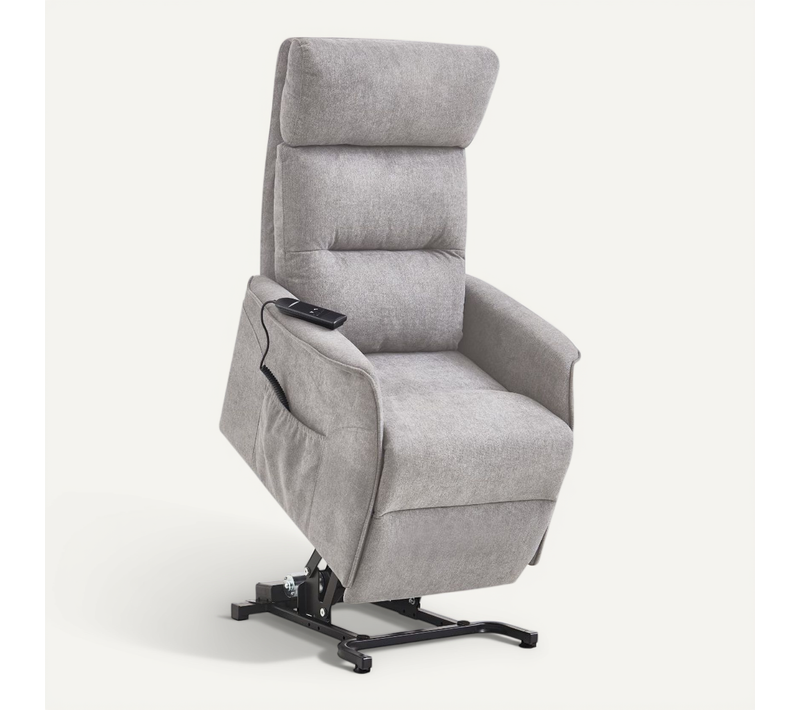 Fauteuil Relax Releveur Tissu Polyester Chiné Gris Clair - Salvador