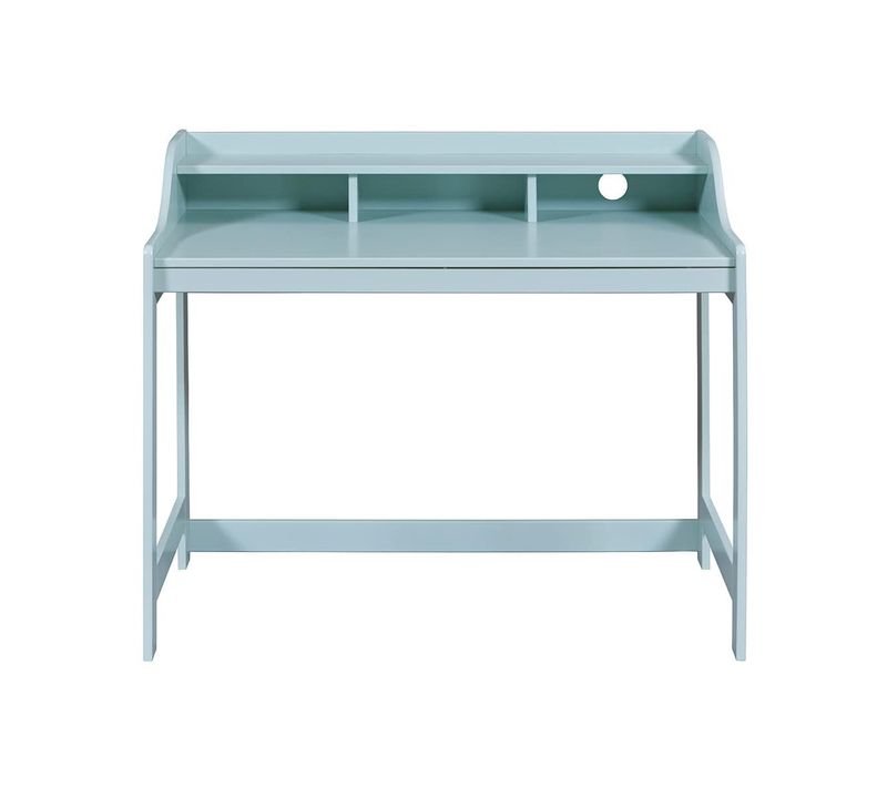 Glasca - Bureau En Pin Vert D'eau Avec Compartiments