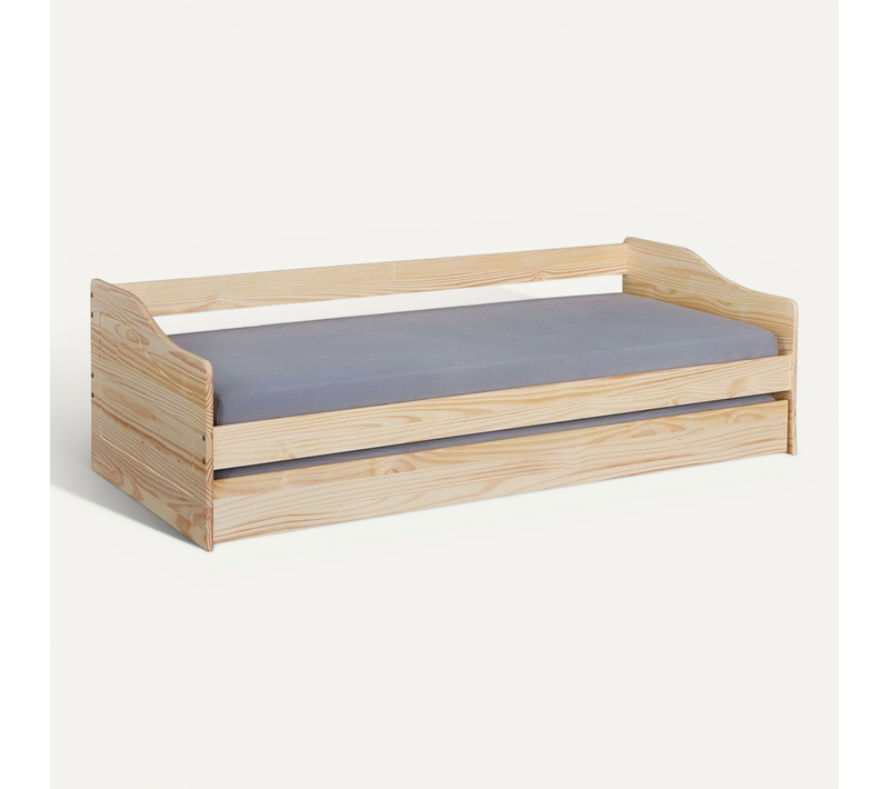 Cantari - Lit Gigogne 90x200cm En Pin Massif Naturel