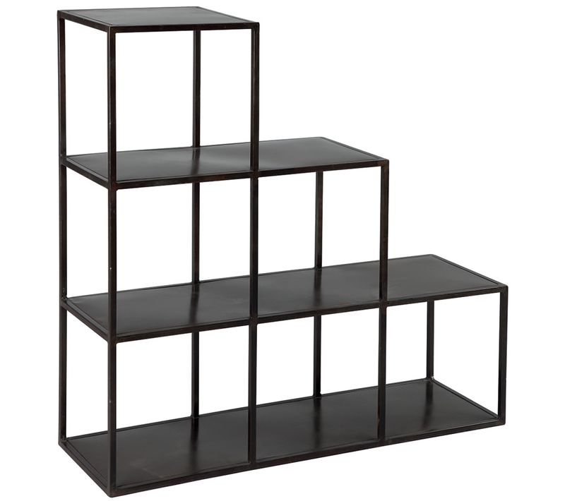 Etagère De Rangement En Acier Noir Vieilli - Ruben