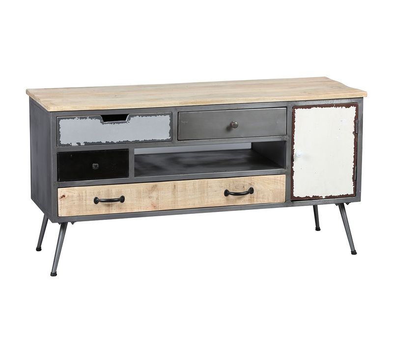 Meuble TV 1 Porte 4 Tiroirs - Stahl