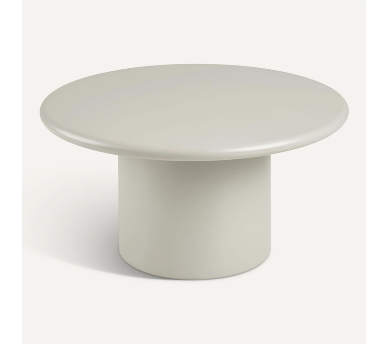 Table Basse Ronde Sable - Design Minimaliste, Pied Cylindrique Alberta