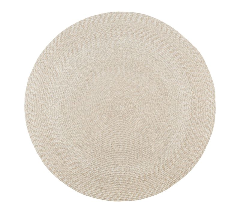 Tapis Rond D’extérieur En Plastique Recyclé D.180 Cm - Teinte Sable Mendoza