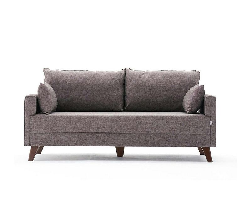 Canapé 2 Places Taupe Clair - Dos Droit Split