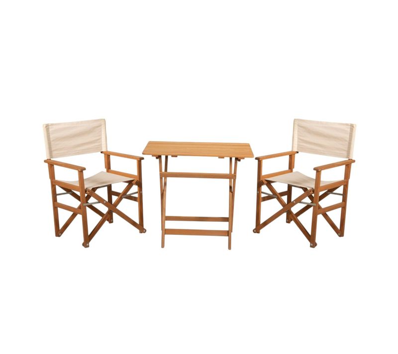 Salon Jardin 2 Places Compact En Bois Talifa