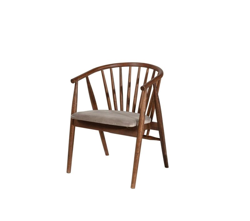 Chaise à Barreaux - Velours Taupe Tena