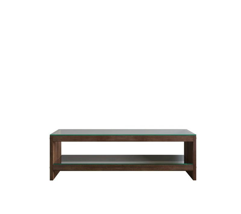 Meuble TV En Bois Brun Et Verre - 140 Cm Lhasa