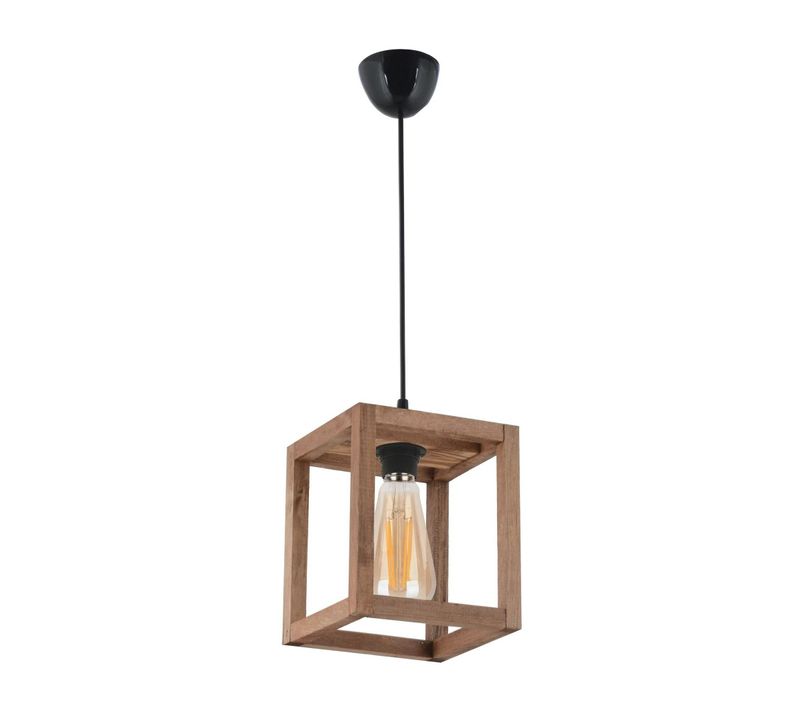 Suspension Industrielle - Cube Bois Camogli