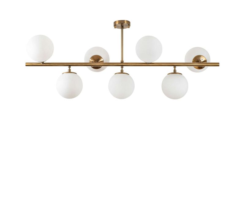 Suspension Cuisine Design – 7 Globes Sur Barre Sierre